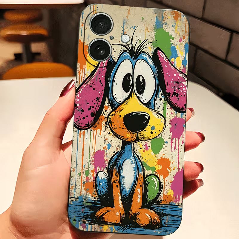 Phone Cases Mous - Graffiti Renkli Köpek Yavrusu TPU Telefon