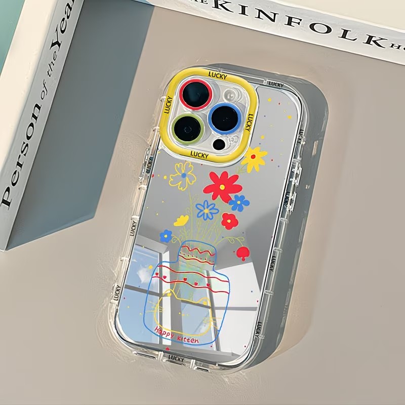 Phone Cases Mous - Yaz Papatyası Kedi Vazo Tasarımlı Aynalı