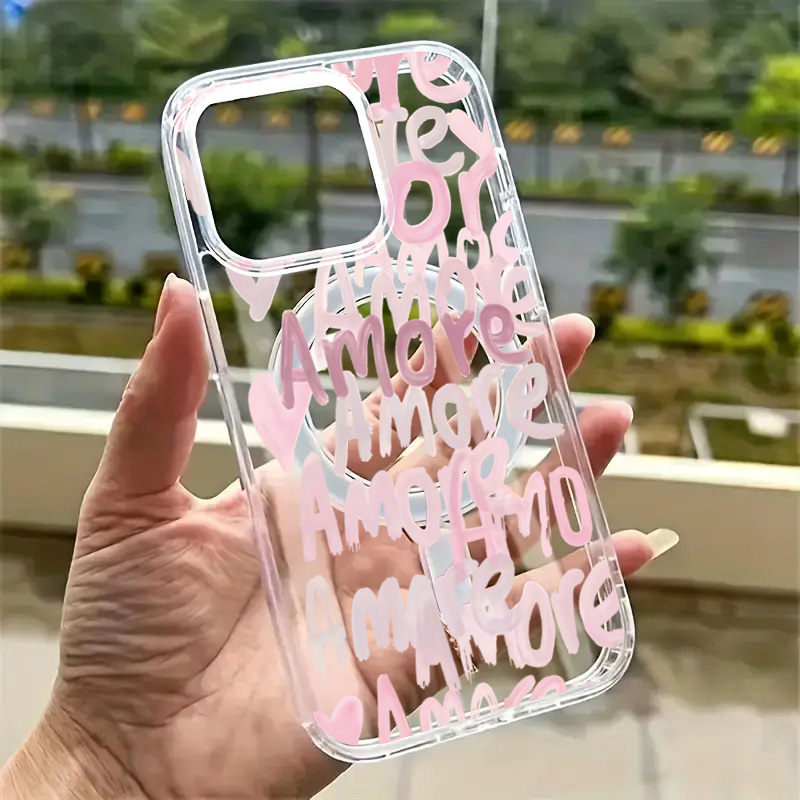 Phone Cases Pink - Amore-Love Romantik Pembe Yazılı Telefon Kılıfı