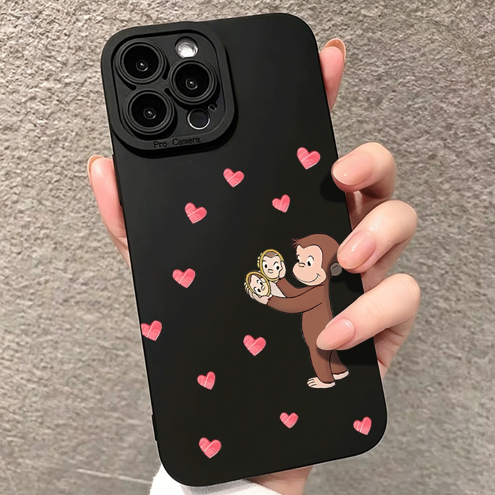 Phone Cases Pink - Maymun Pembe Kalp Telefon Kılıfı Samsung