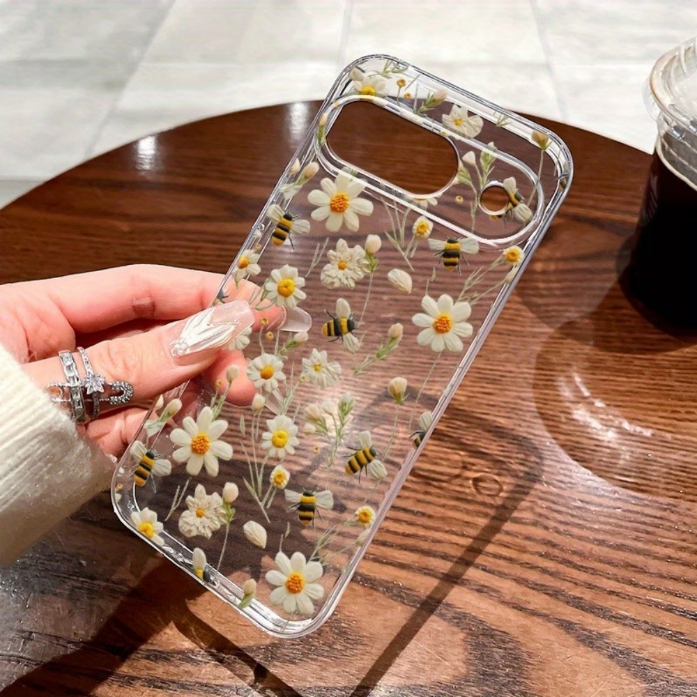 Phone Cases Pixel 10 - Sevimli Bal Arısı Çiçek Desenli Yumuşak