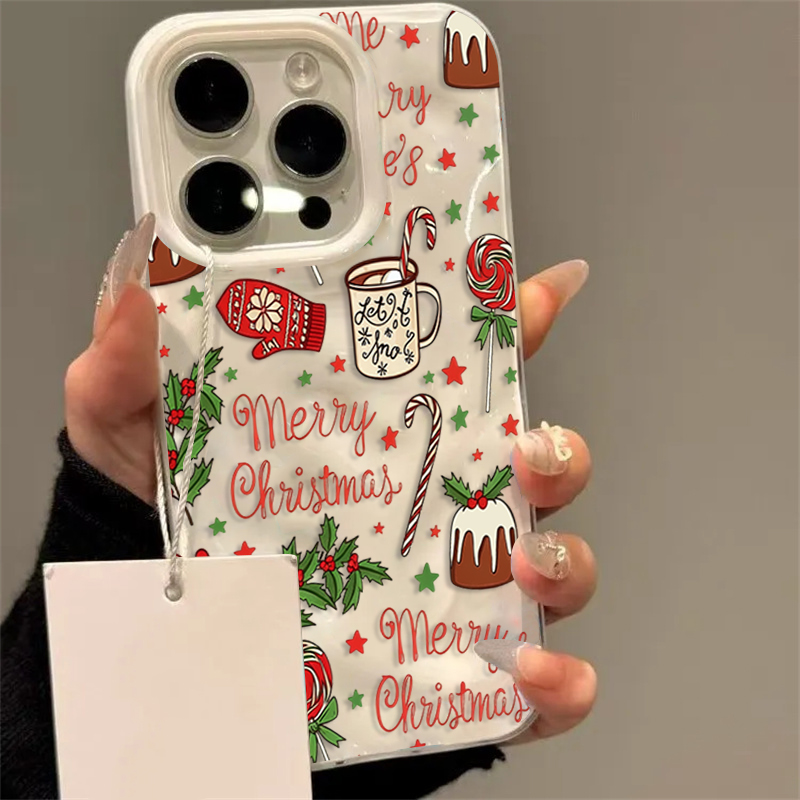 Phone Cases Cute - Sevimli Şenlikli Noel Desenli Telefon Kılıfı