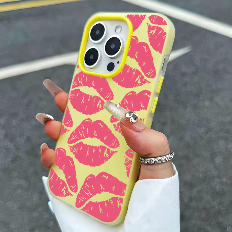 Seksi Kız Pembe Dudak Desenli  - Phone Cases Pink incelemesi ve fiyatı