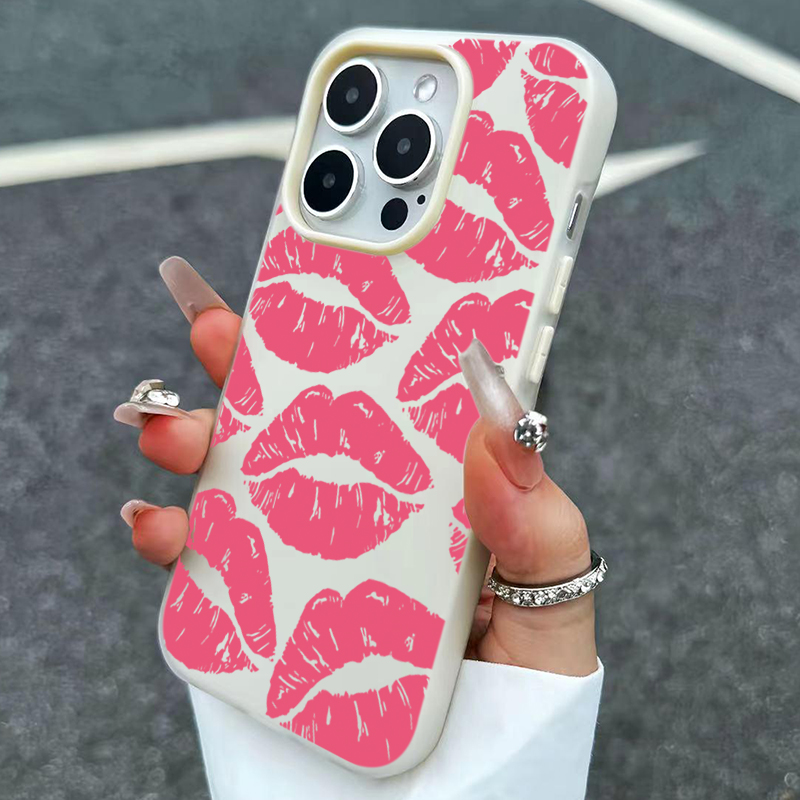 Seksi Kız Pembe Dudak Desenli  - Phone Cases Pink incelemesi ve fiyatı
